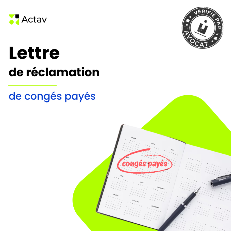 Modèle de lettre de réclamation de congés payés