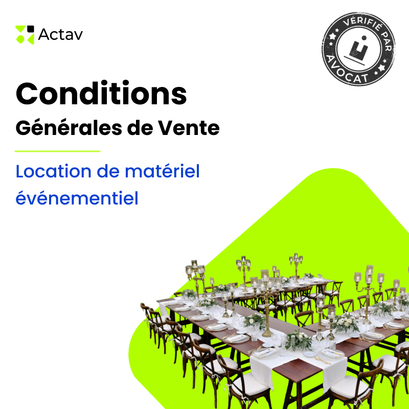 Conditions générales de location — Matériel événementiel — modèle Actav