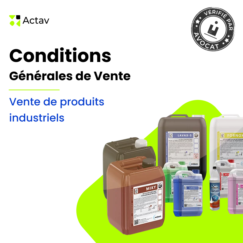 Conditions générales de vente — Produits industriels — modèle Actav