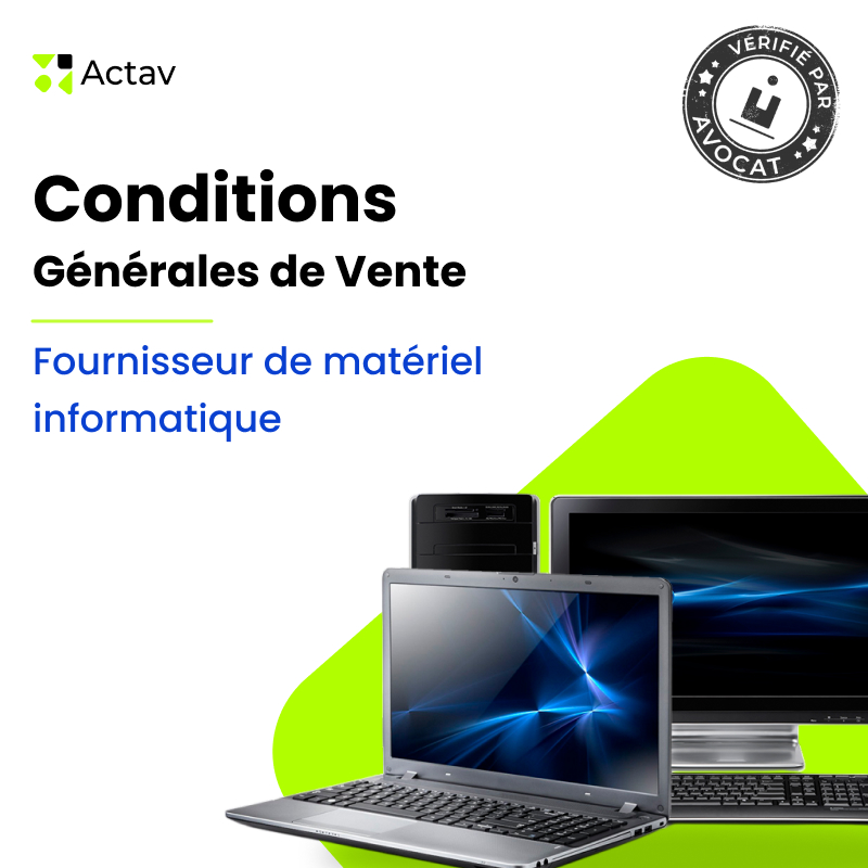 Conditions générales de vente — Fournisseur de matériel informatique — modèle Actav