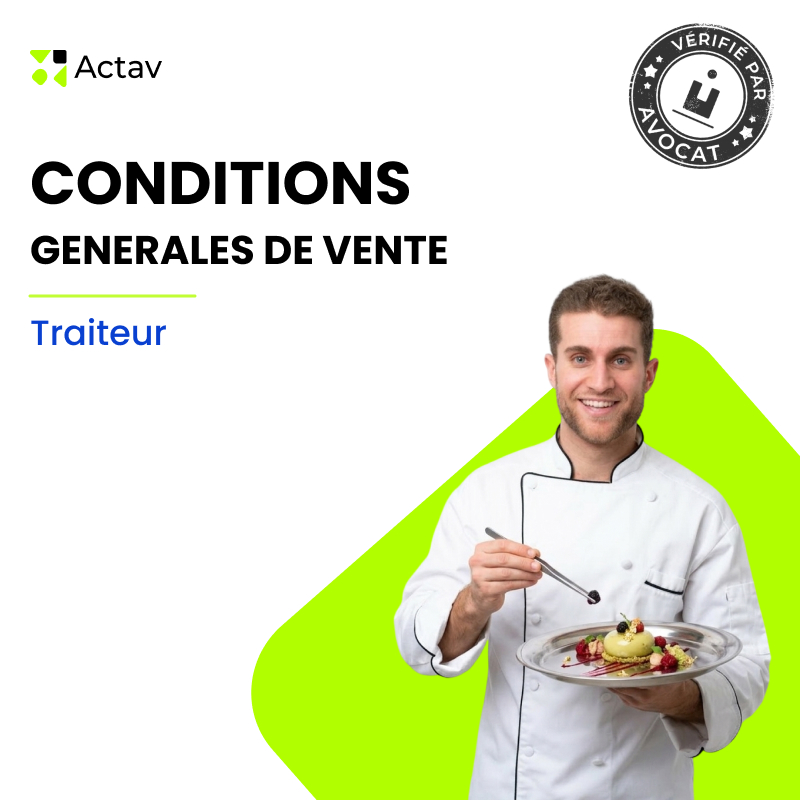 Modèle CGV traiteur restauration événementielle 2026 — conditions générales de vente arrhes allergènes chaîne du froid — Actav