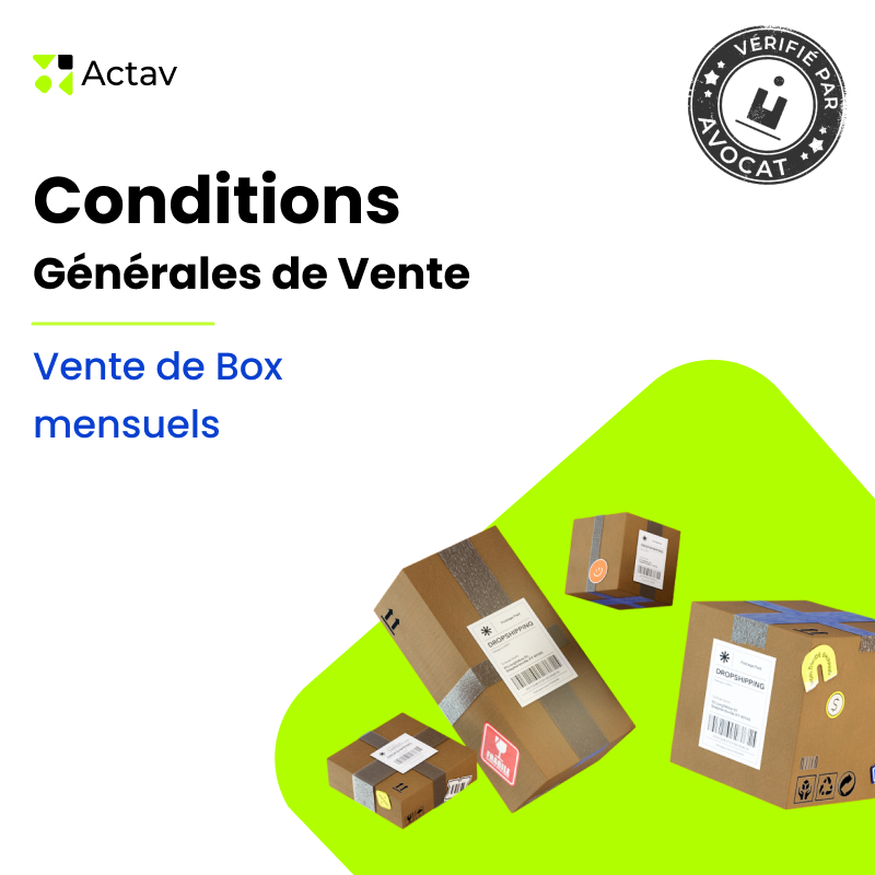 Conditions générales de vente — Box par abonnement — modèle Actav