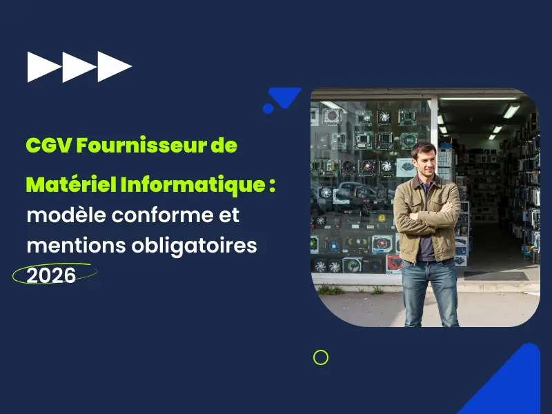 CGV matériel informatique : modèle conforme 2026 rédigé par avocat pour fournisseur IT