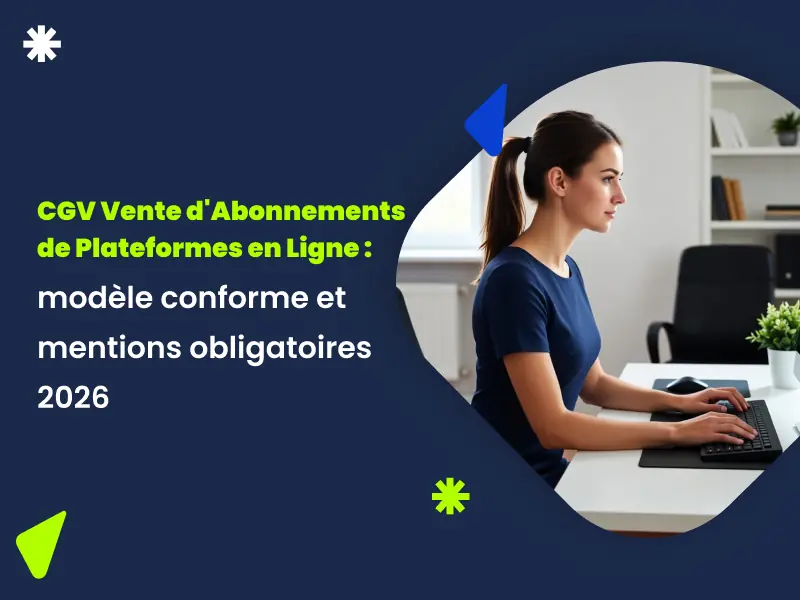 CGV Vente en ligne 2026 : modèle officiel abonnement SaaS plateforme 3 clics RGPD avocat Actav