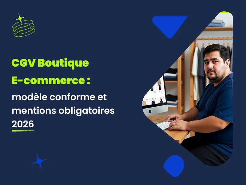 CGV e-commerce : interface d'une boutique en ligne affichant le panier et les conditions générales de vente