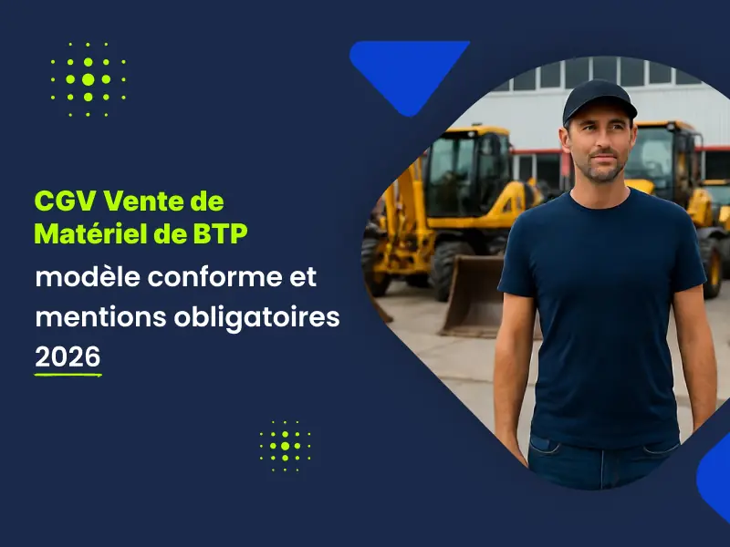 CGV matériel BTP : modèle conforme rédigé par des avocats