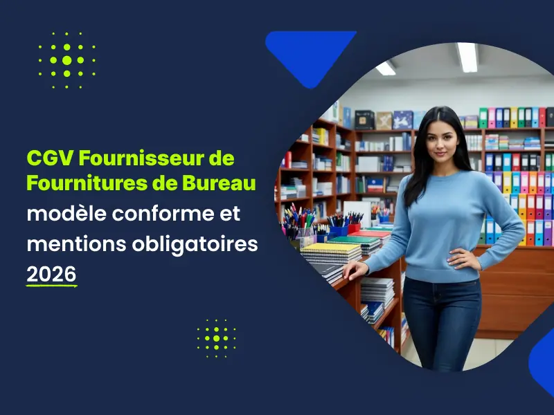 CGV fournitures de bureau : modèle de contrat fournisseur B2B conforme 2026