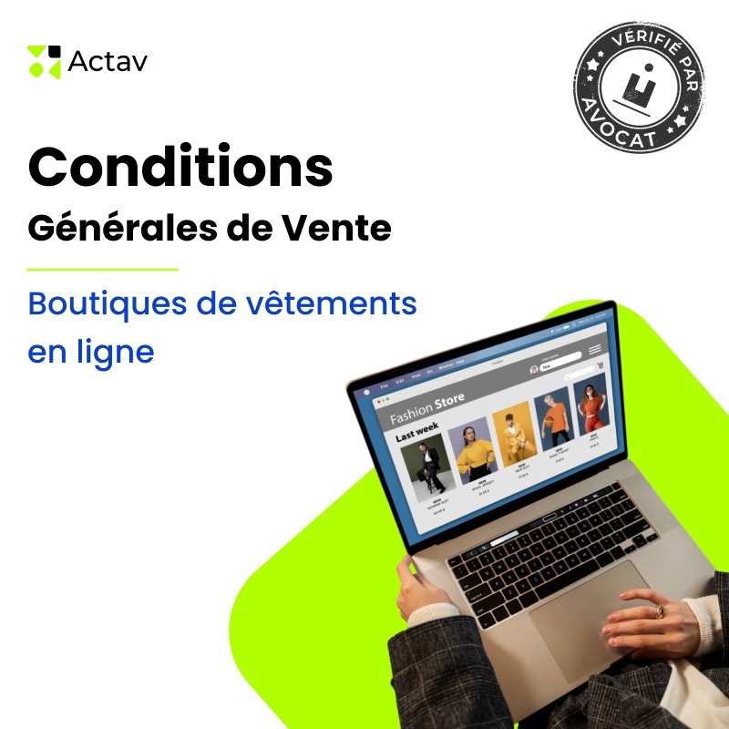 CGV Boutique de vêtements en ligne — modèle rédigé par avocat Actav, format Word modifiable