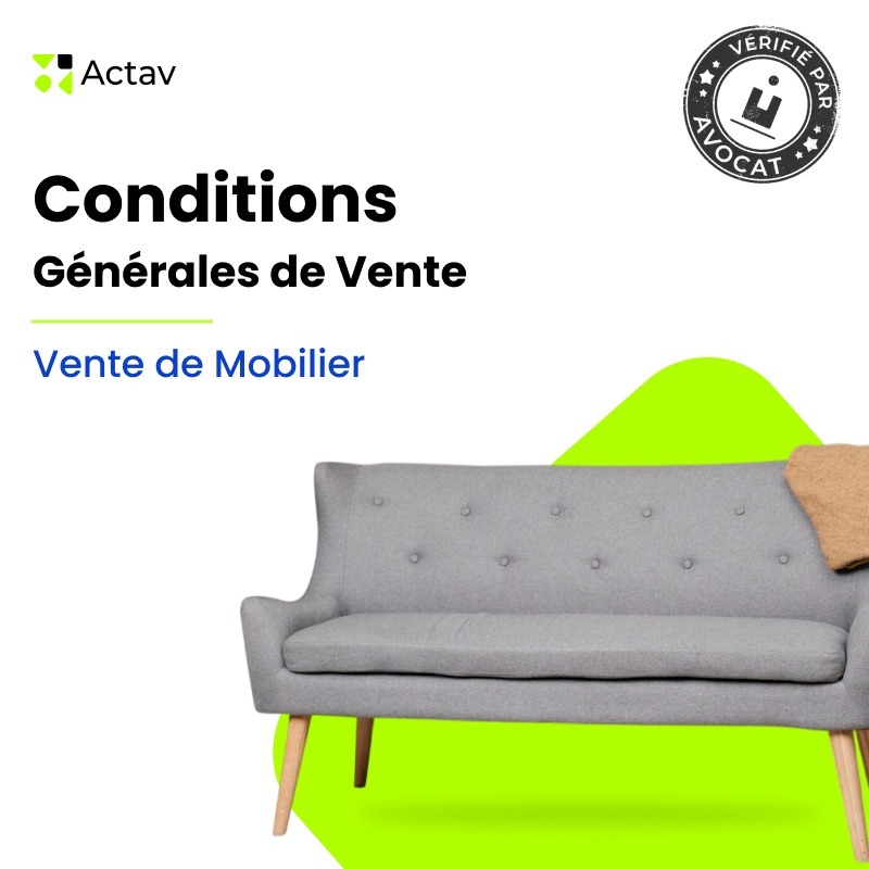 CGV Boutique mobilier & décoration — modèle rédigé par avocat Actav, format Word modifiable