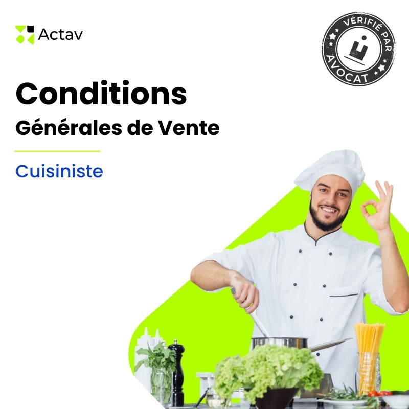 CGV Cuisines équipées — modèle rédigé par avocat Actav, format Word modifiable