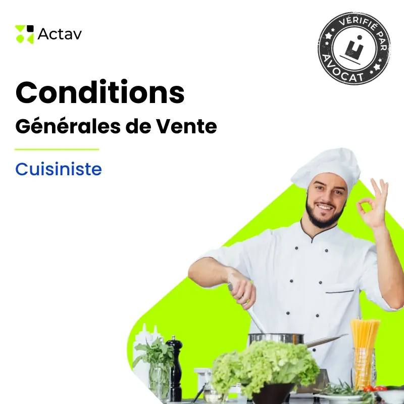 CGV cuisiniste — modèle rédigé par avocat Actav, format Word modifiable