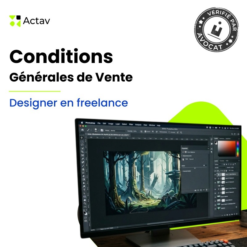 CGV Freelance designer graphique — modèle rédigé par avocat Actav, format Word modifiable