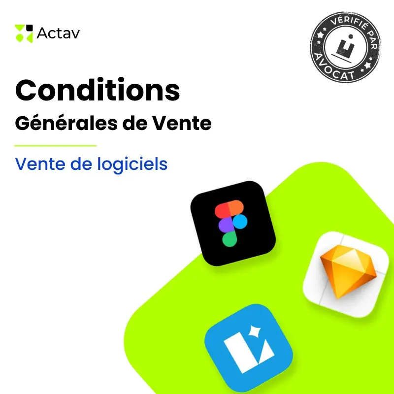 CGV licence logiciel — modèle rédigé par avocat Actav, format Word modifiable