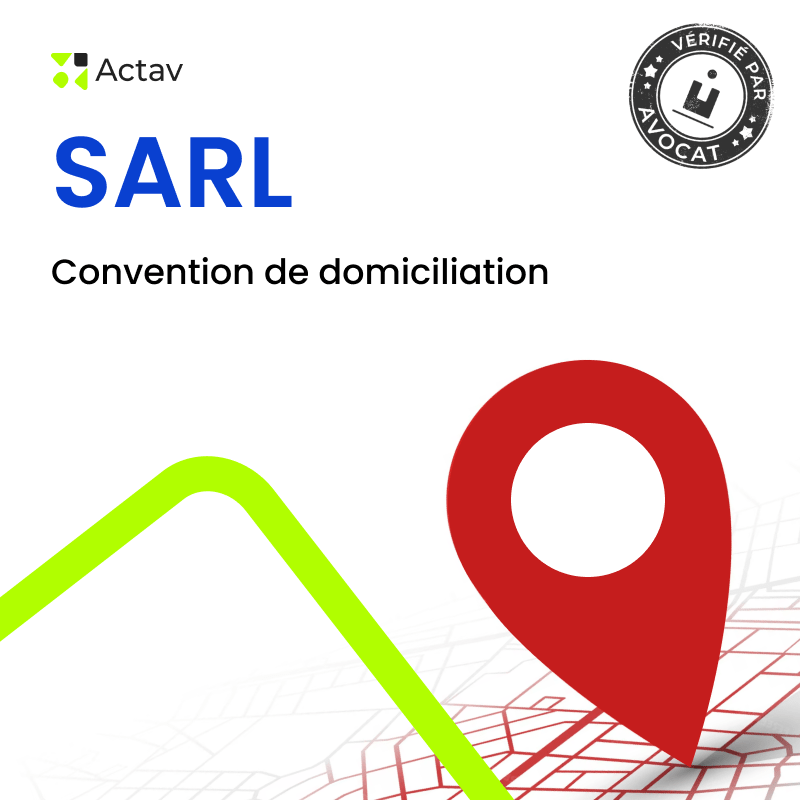 SARL – Convention de domiciliation — modèle rédigé par avocat Actav, format Word modifiable