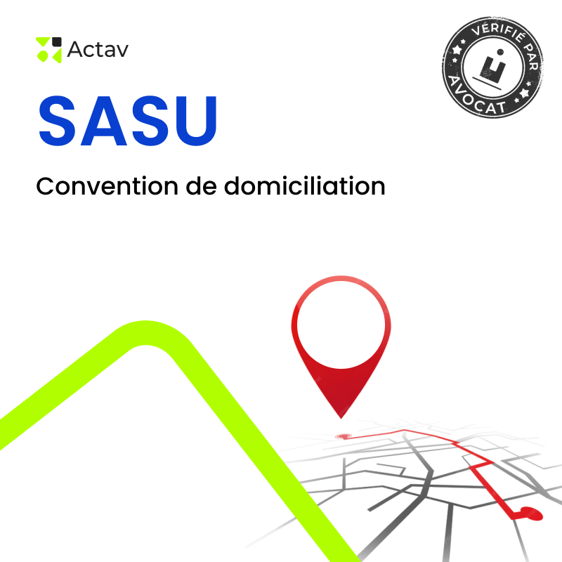 SASU – Convention de domiciliation — modèle rédigé par avocat Actav, format Word modifiable