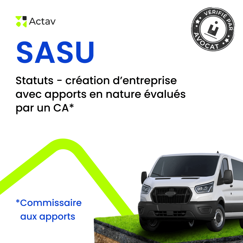 SASU – Statuts apport en nature avec commissaire aux apports — modèle rédigé par avocat Actav, format Word modifiable
