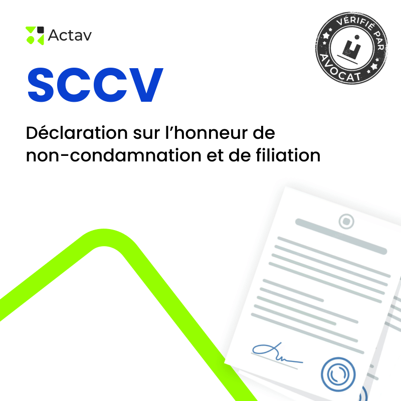 SCCV – Déclaration sur l'honneur de non-condamnation et de filiation