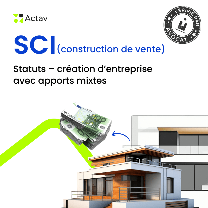 SCCV – Statuts apport mixte gérant salarié — modèle rédigé par avocat Actav, format Word modifiable