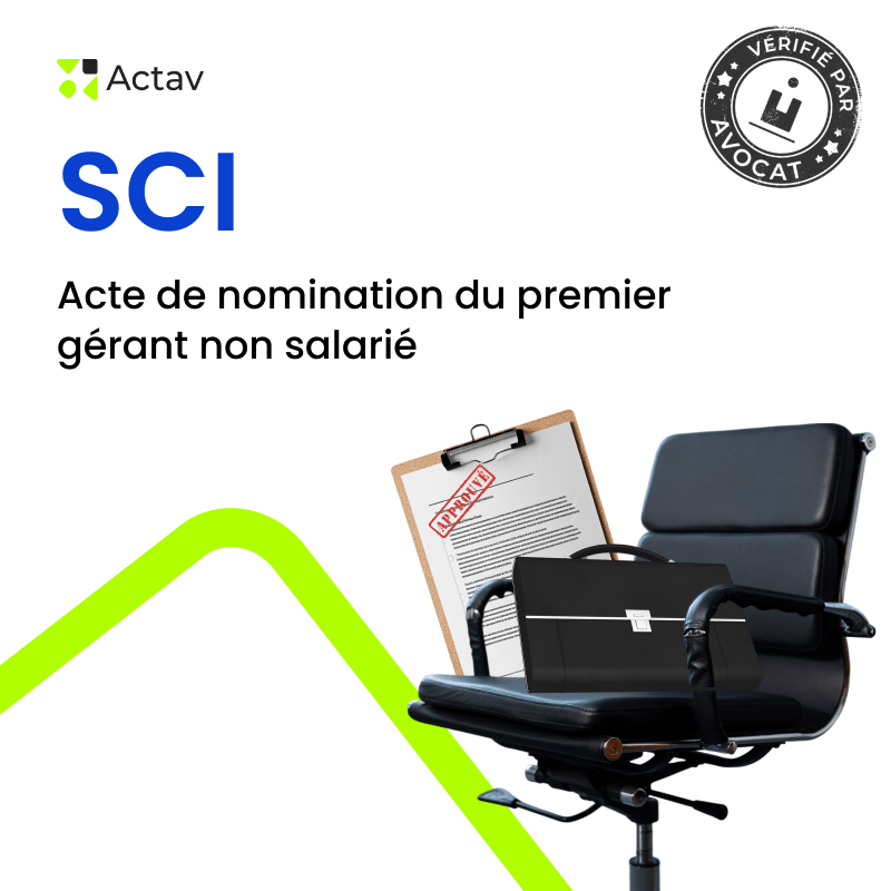 SCI Nomination du premier gerant non salarie