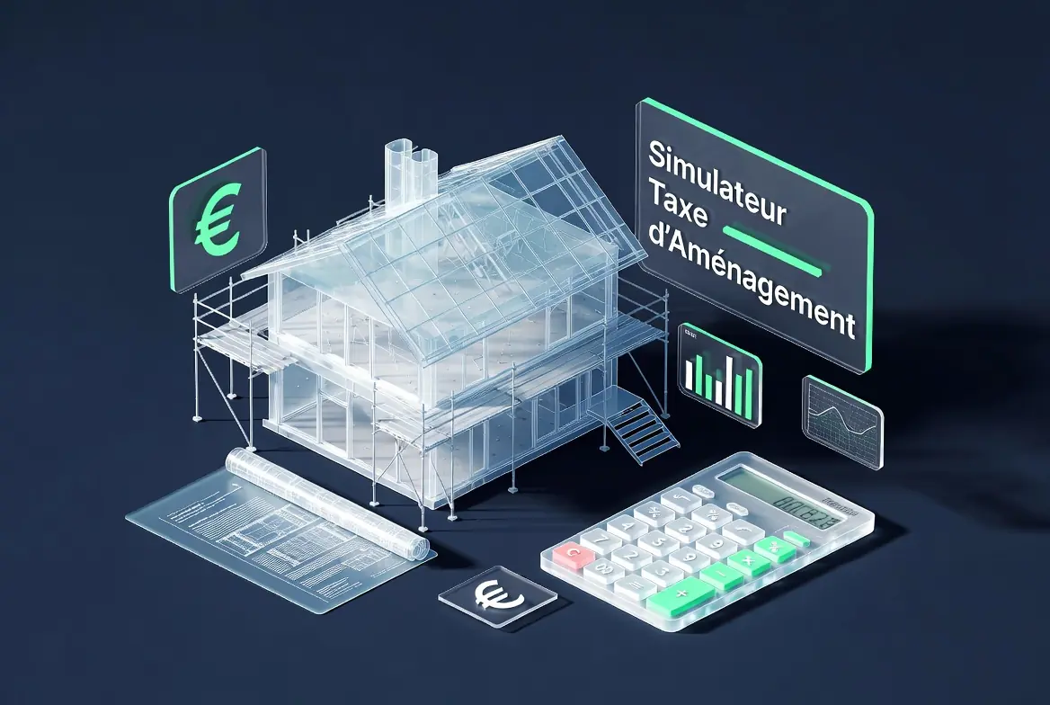 Simulateur taxe aménagement 2026 : calcul du montant pour une construction, un abri de jardin et une piscine