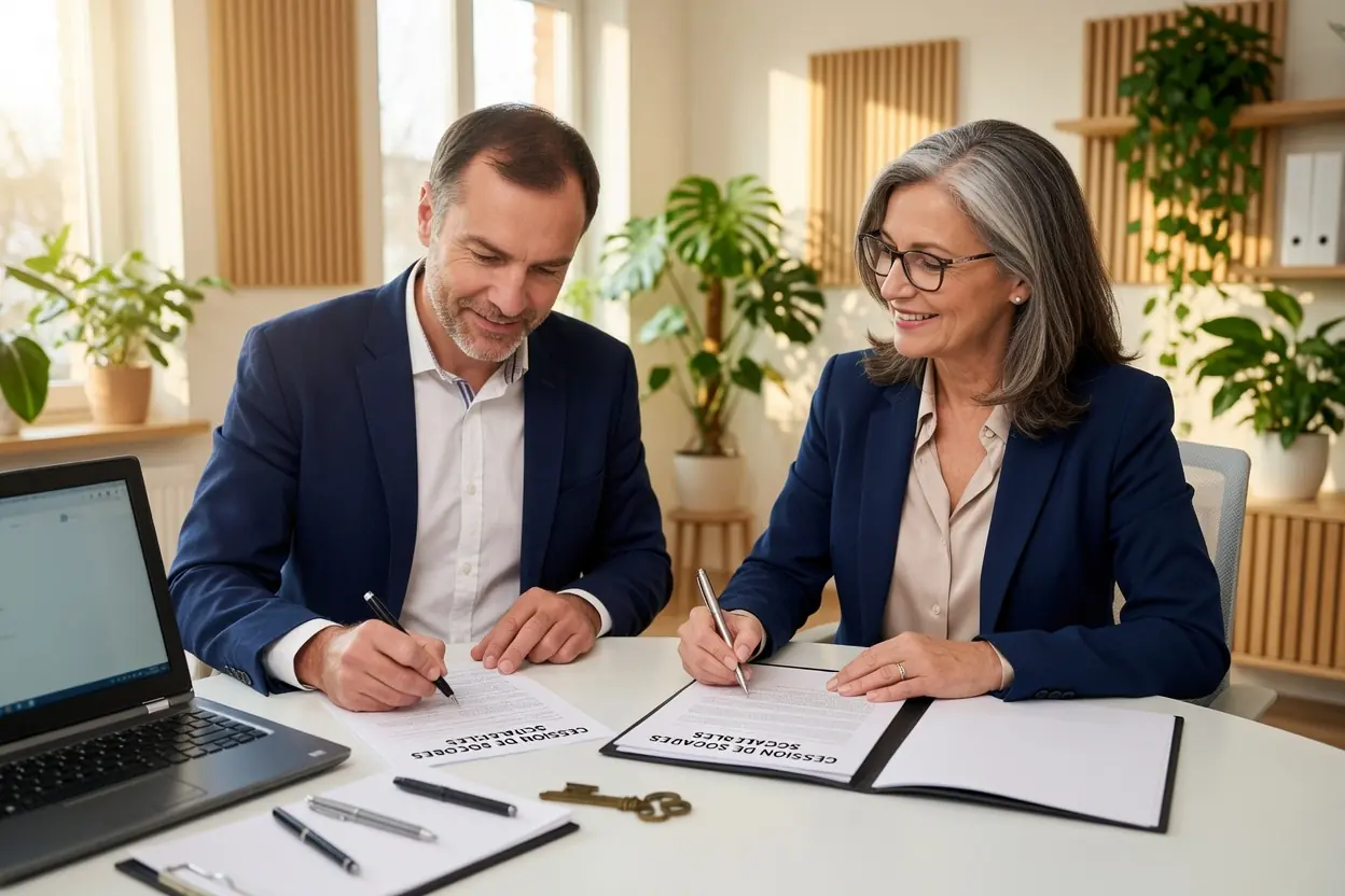 cession de parts SCI par acte contresigné par avocat — Actav