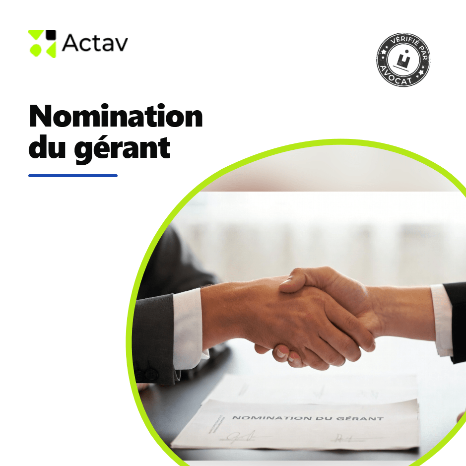 Modèle d'acte de nomination du gérant à télécharger