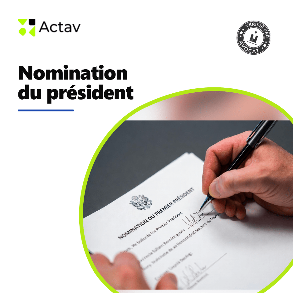 Modèle d'acte de nomination du président à télécharger