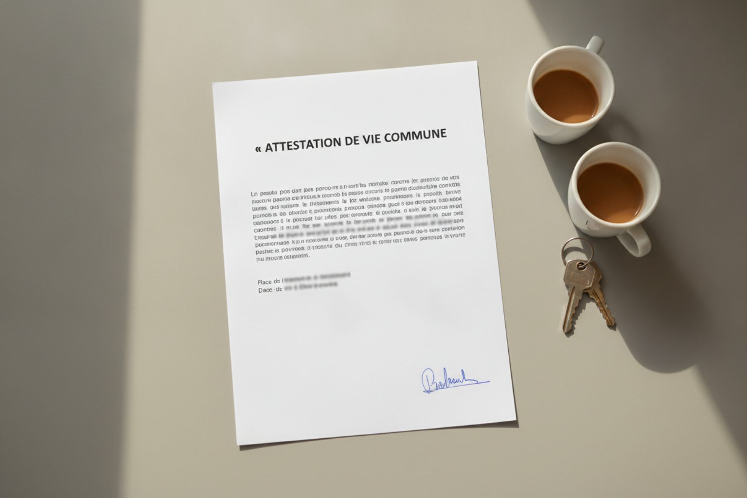 Attestation de vie commune modèle gratuit : aperçu de l'attestation type à télécharger en Word et PDF