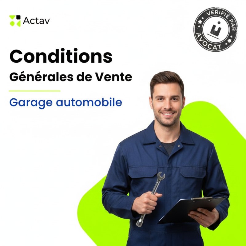 CGV garage automobile — modèle rédigé par avocat Actav, format Word modifiable