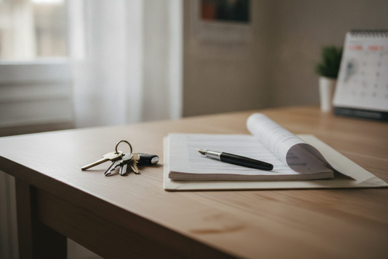 Délai offre de prêt : dossier de prêt immobilier, clés et stylo avant la signature chez le notaire